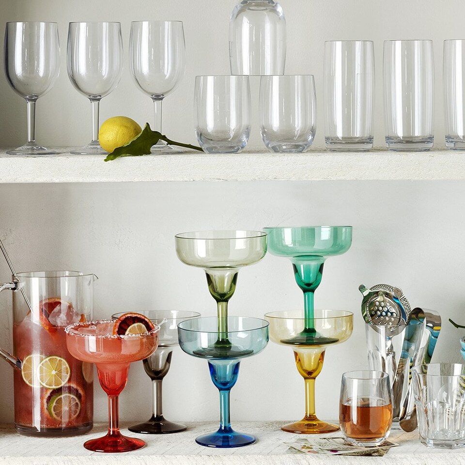 DuraClear® Tritan Outdoor Margarita Glasses, Multicoloured, Set of 6